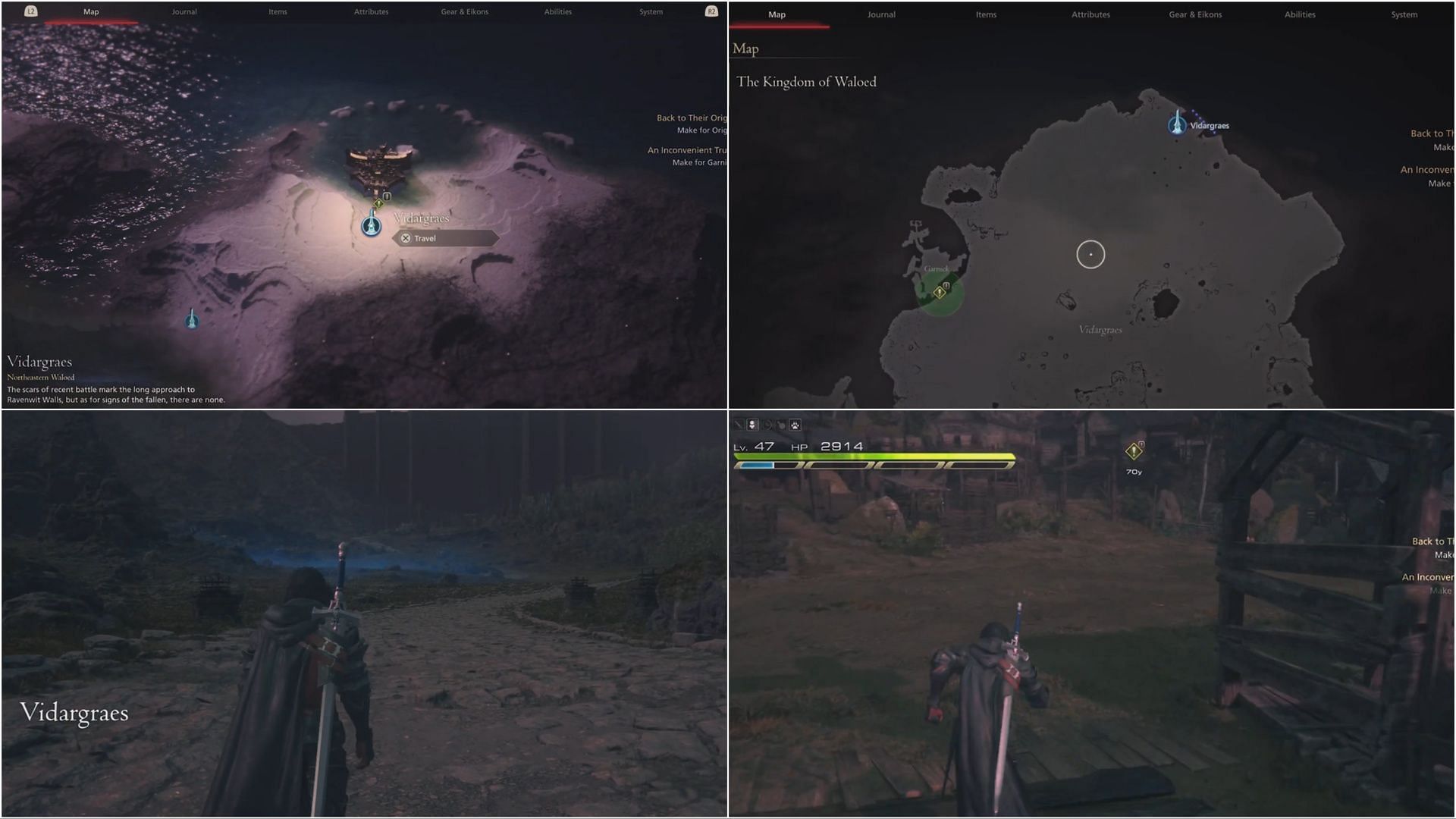 Open your map and select the region (Image via Square Enix)