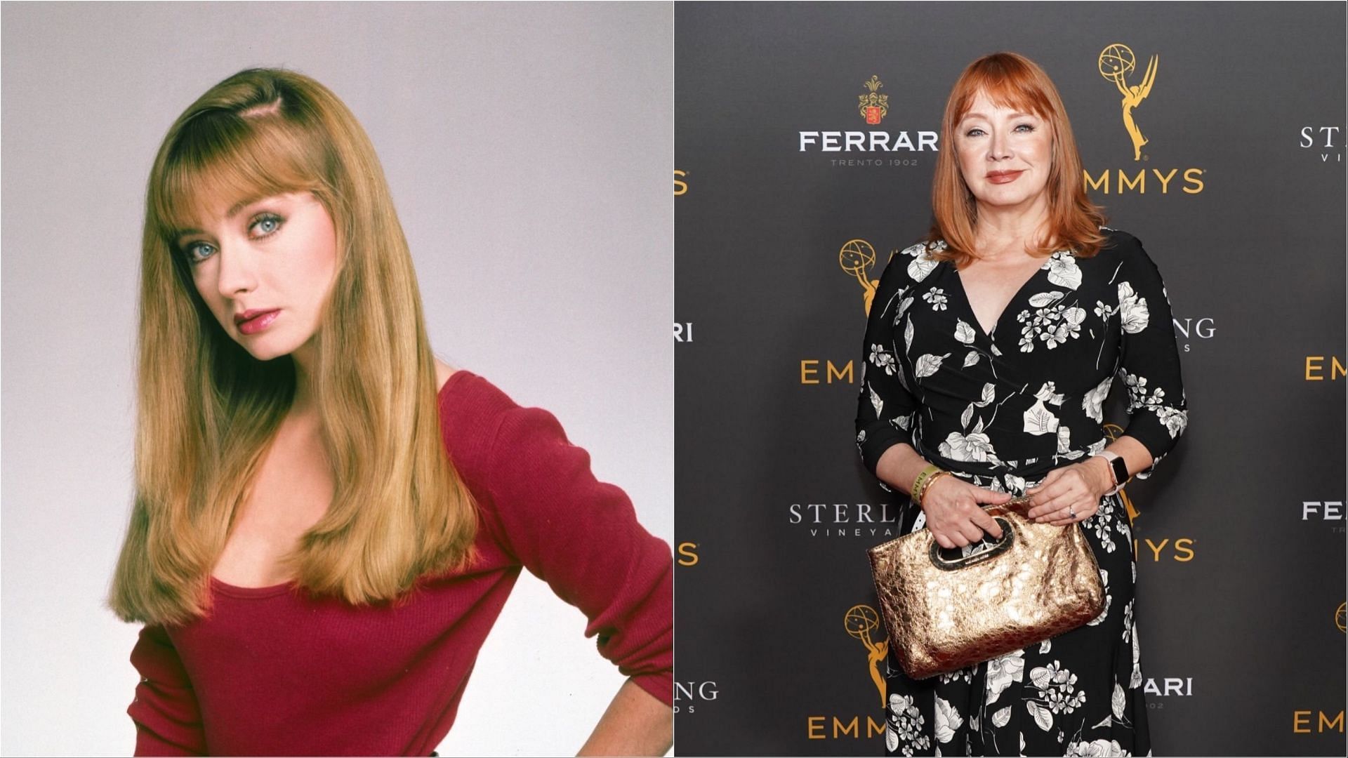 Young and aged pictures of Andrea Evans (Images via Getty Images)