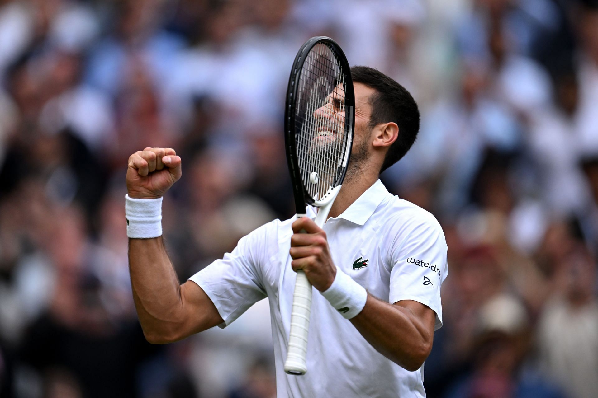 Novak Djokovic pictured at the 2023 Wimbledon Championships.