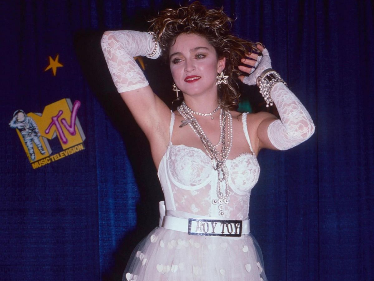 Madonna in 80s: Punk, Leather, and Fishnet Stockings (Image via Getty)