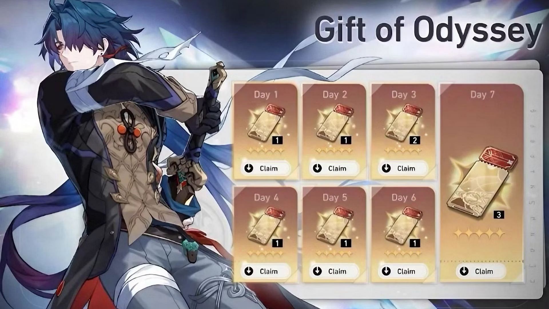 Gift of Odessey check-in event (Image via HoYoverse)