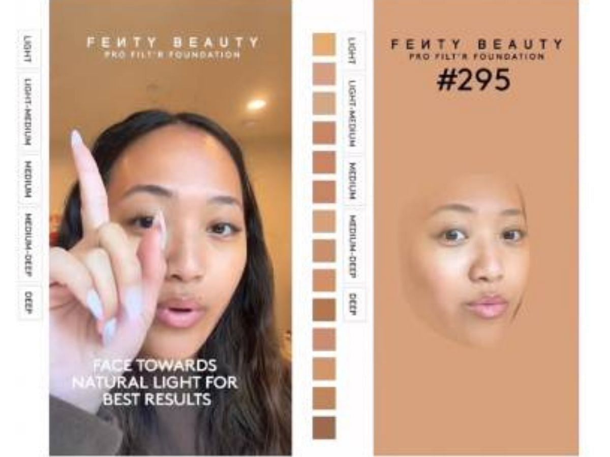 Fenty Beauty shade-matching filter on Tiktok (Image via Fenty/Tiktok)