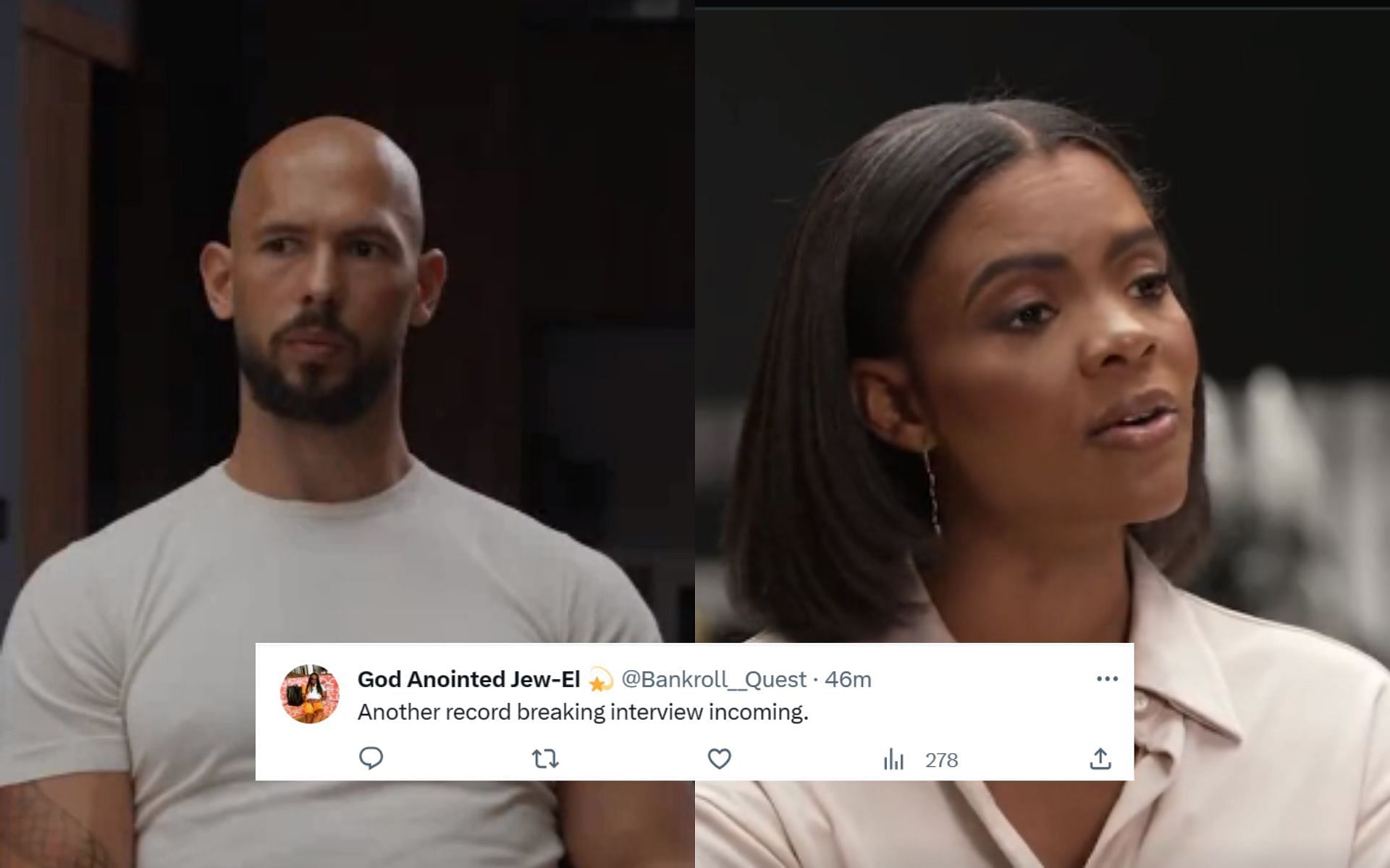 Andrew Tate (left) and Candace Owens (right) (Image credits @RealCandaceO on Twitter)