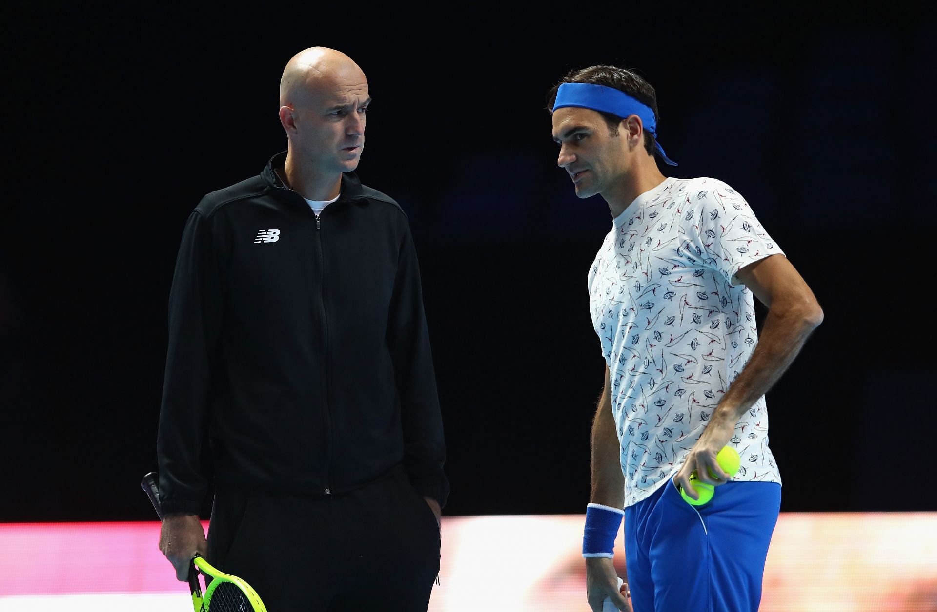 Ivan Ljubicic and Roger Federer pictured at the Nitto ATP Finals
