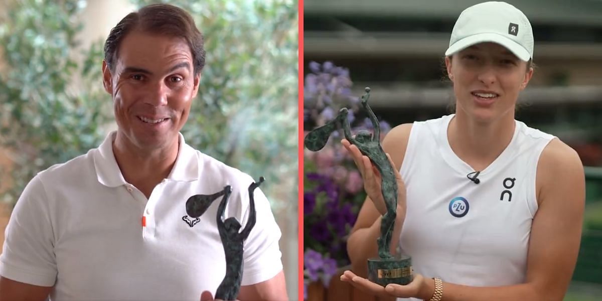 Rafael Nadal and Iga Swiatek have won the respective men