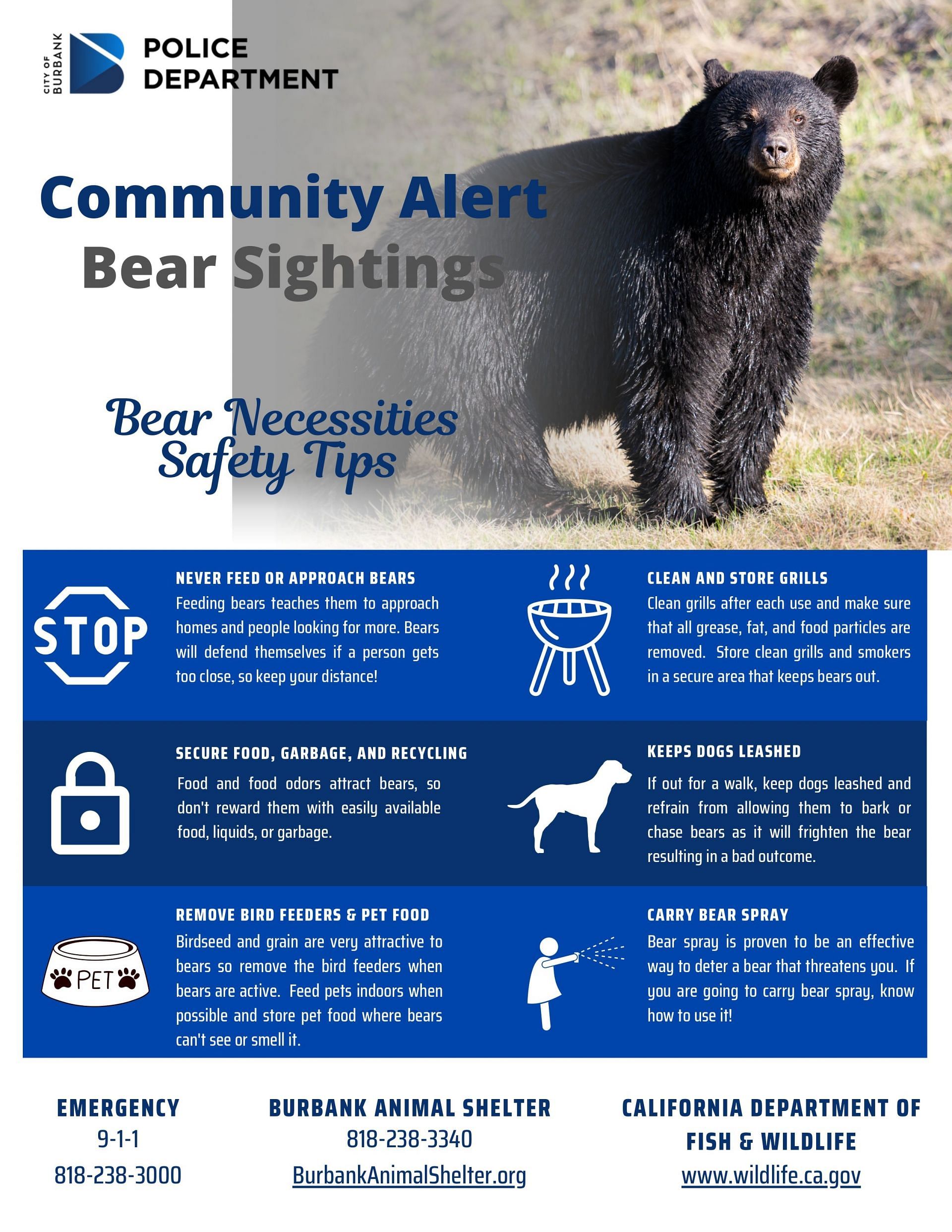 The Burbank Police Department&#039;s safety tips (Image via Burbank Police Department)