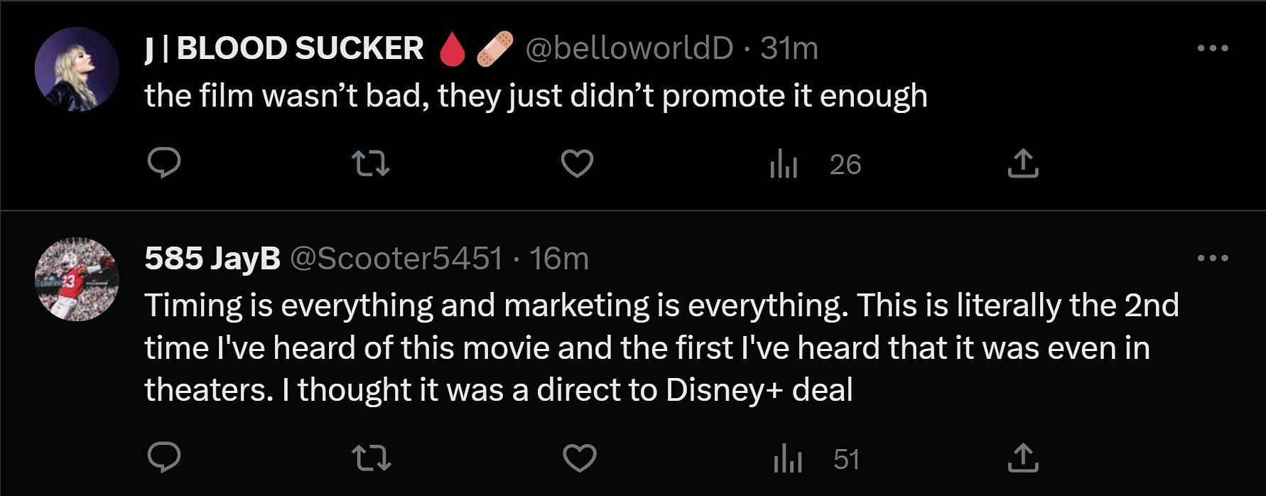 A tweet reply to Discussing Film&#039;s post about Dreamworks&#039; lowest opening weekend (Image via Twitter)