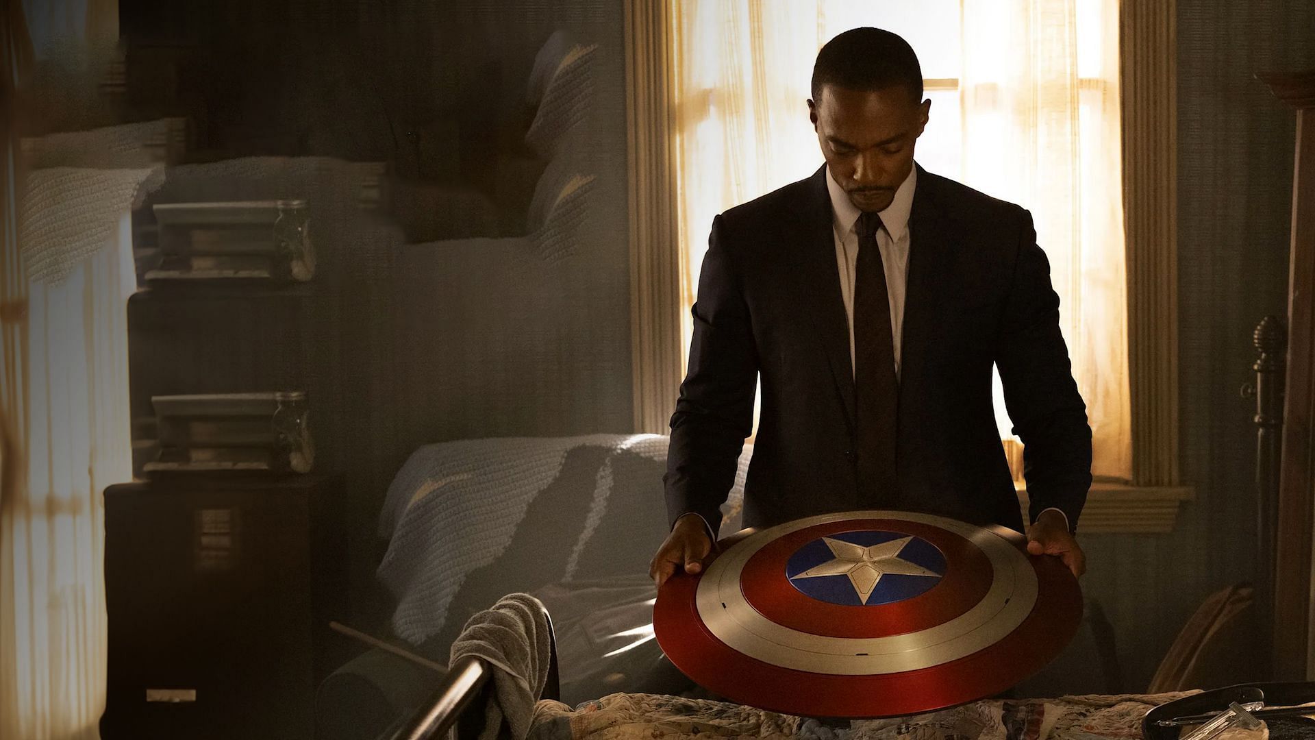 Anthony Mackie takes the lead as Sam Wilson, Captain America in the anticipated film, Captain America: New World Order. (Image Via Sportskeeda)