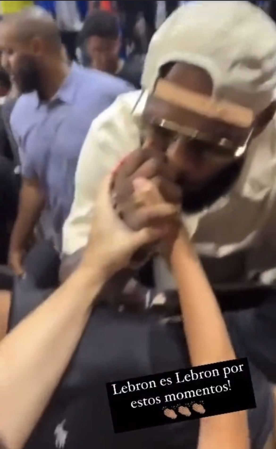 LeBron James kisses young fan's hand in public appearance in Puerto Rico