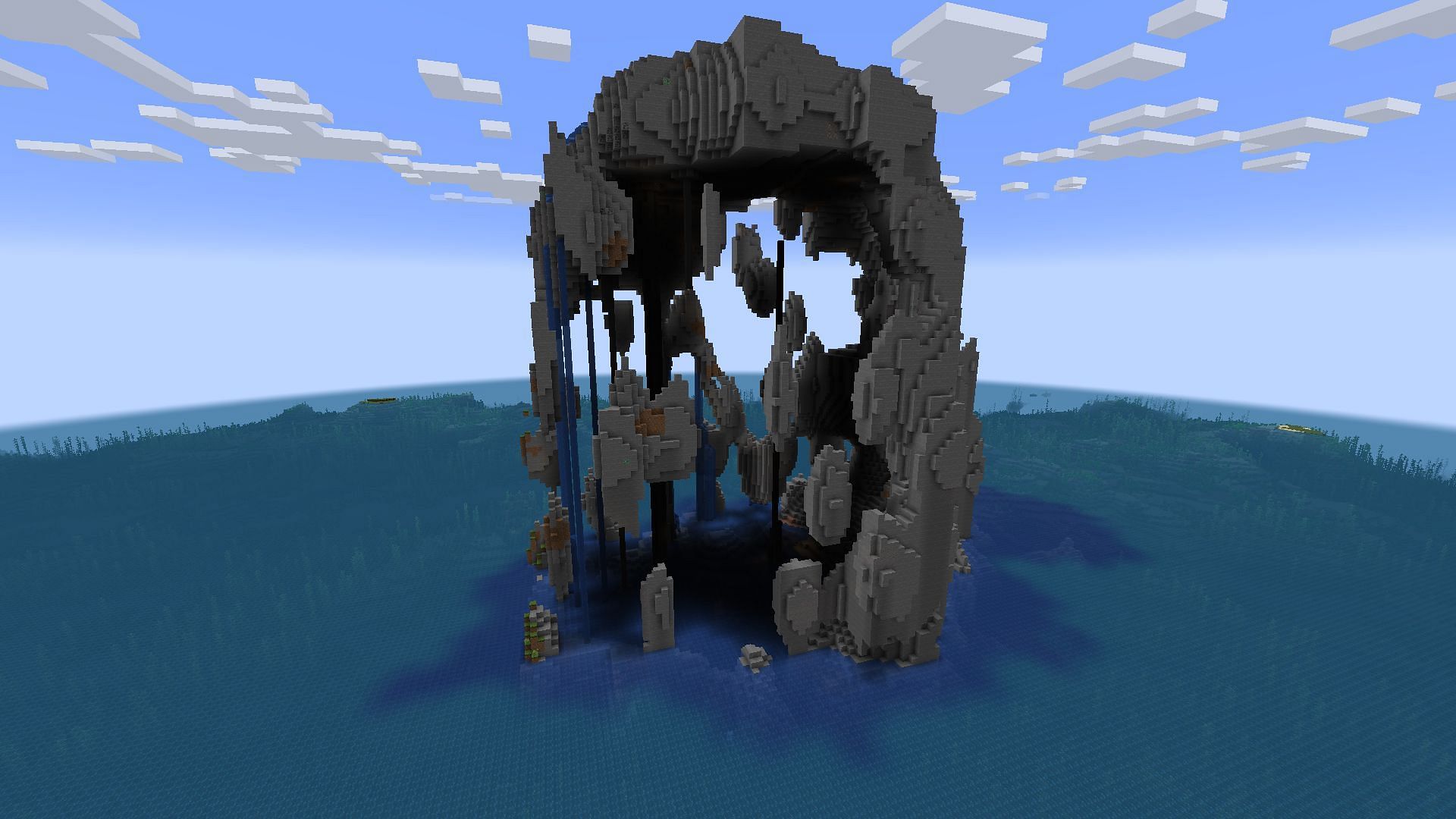 Terrain like the island found in this Java seed is remarkably rare (Image via Mojang)