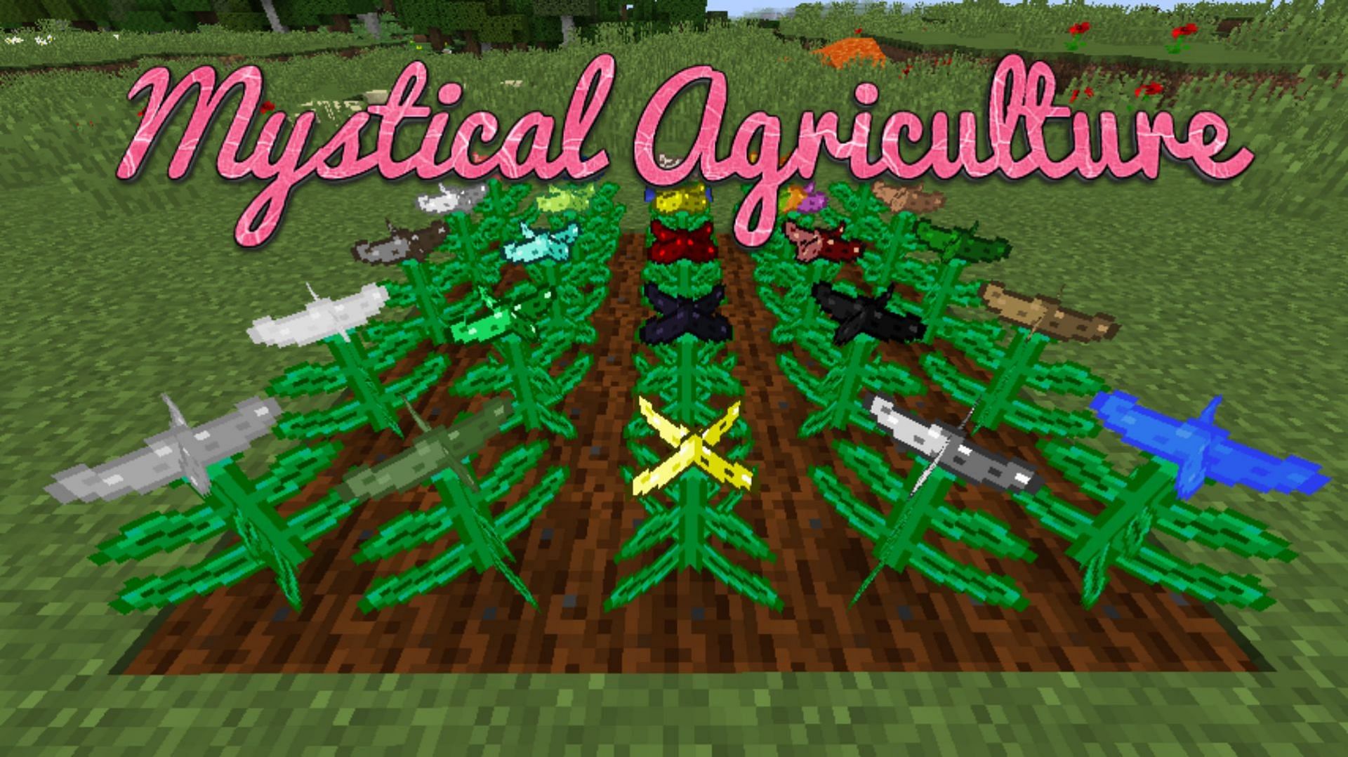 Mystical Agriculture adds various new crops and ties resources with farming in Minecraft (Image via CurseForge)