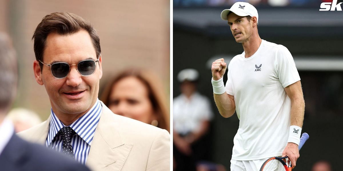 Roger Federer (L) and Andy Murray (R)