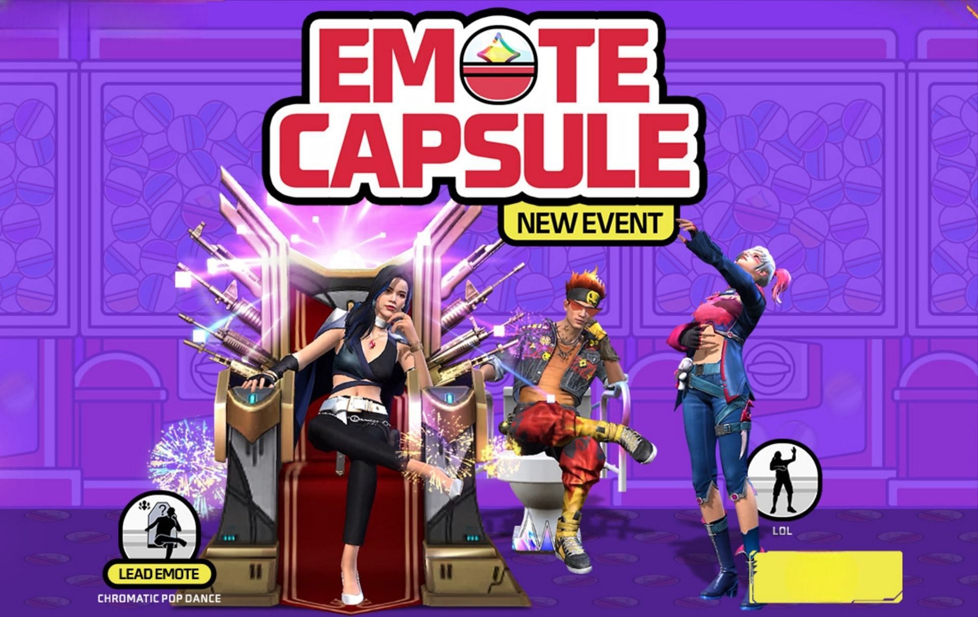 Free Fire Emote Capsule event is available in Free Fire MAX (Image via Garena)