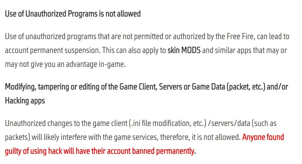Free Fire headshot config file Why using mod files can get you banned