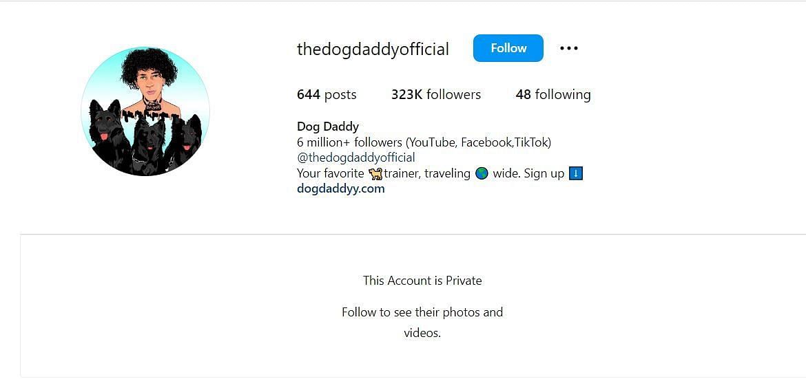 Instagram snip (Image via snip from Instagram/@thedogdaddyofficial)