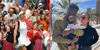 Elina Svitolina winds down with daughter Skai in their home pool after fairytale Wimbledon run