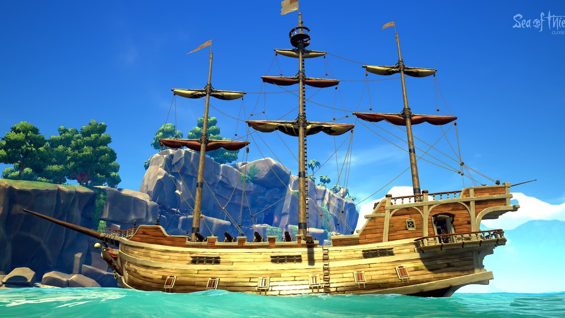 The Galleon is the largest ship type in Sea of Thieves (Image via Rare)