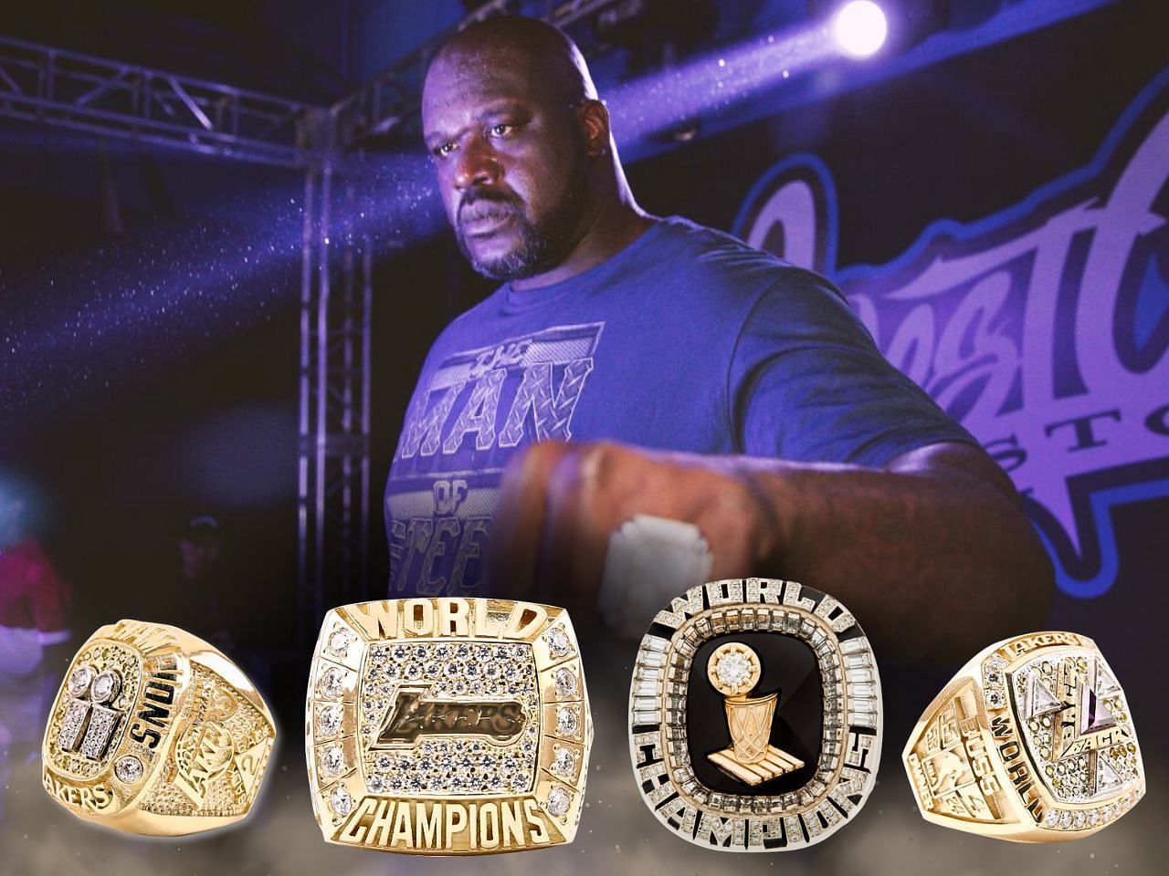 Shaquille O'Neal wore his Lakers championship ring to his Miami