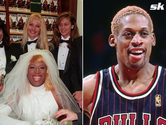 Dennis Rodman once wore a wedding dress to promote his 1996 memoirs 'Bad As I Wanna Be'