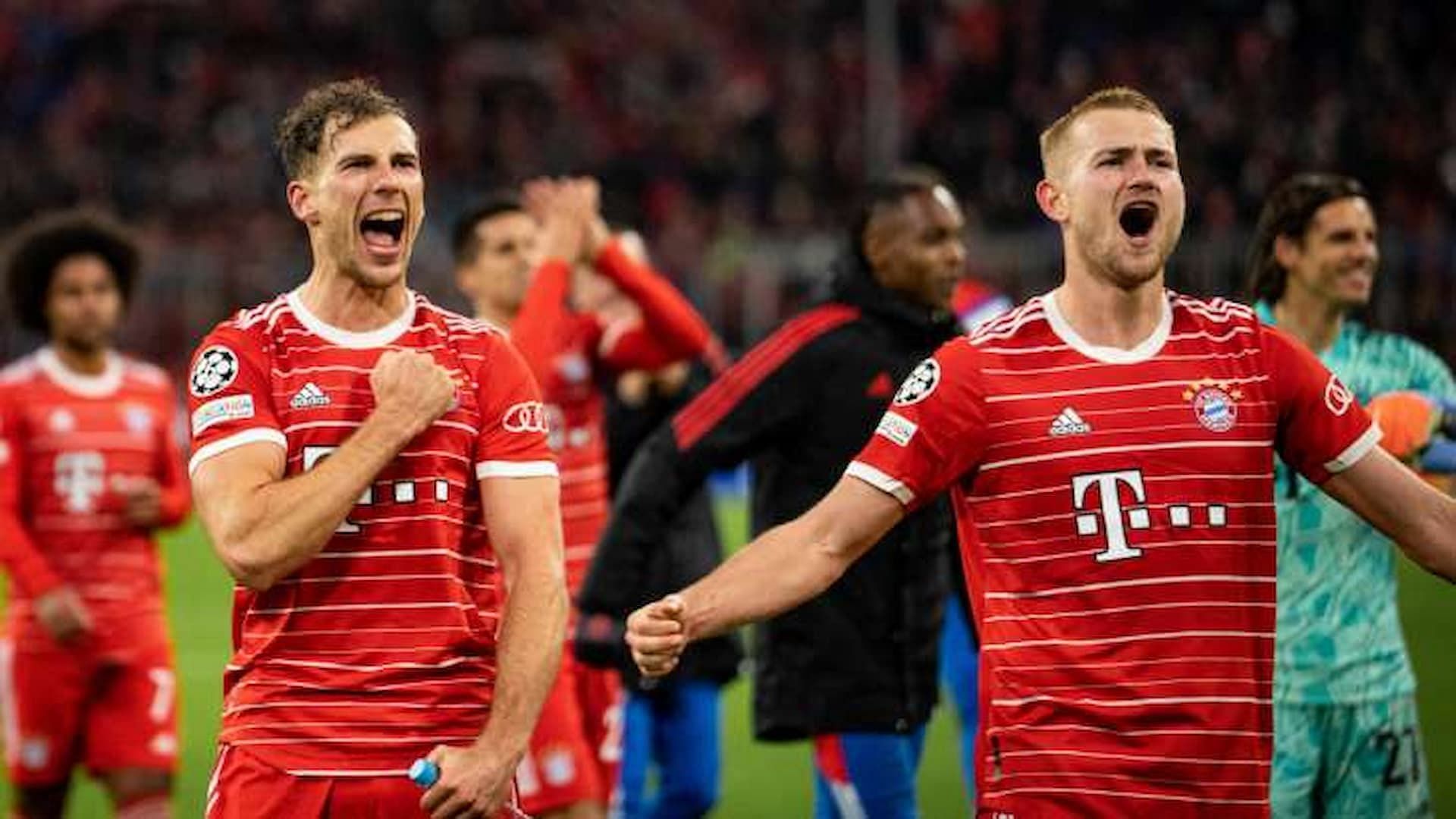 Bayern Munich players celebrating a crucial victory (Image via Getty)
