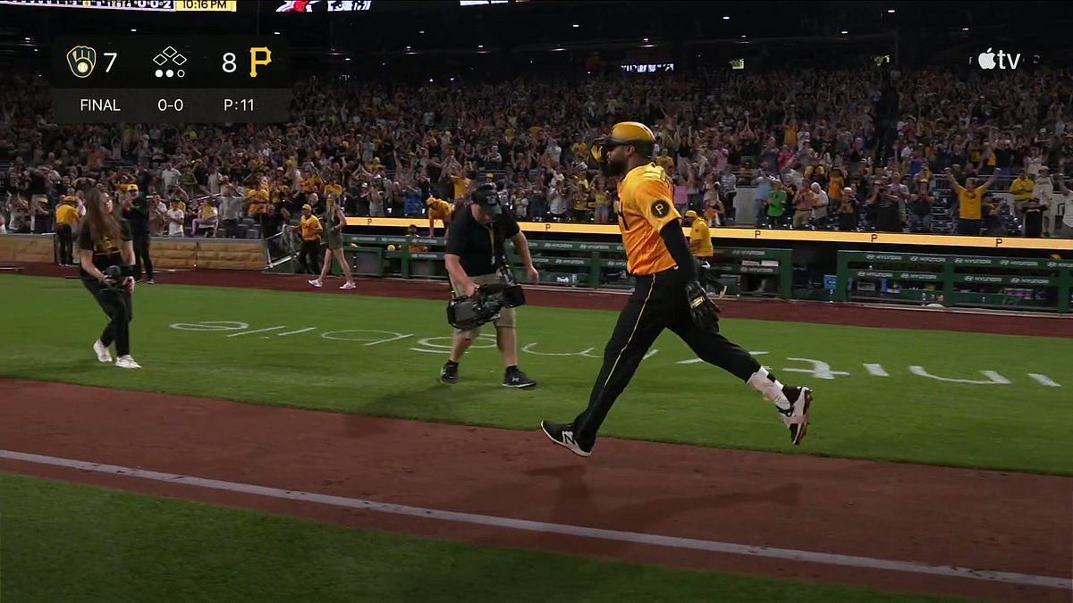 A special moment': Carlos Santana's walkoff homer helps Pirates secure  emotional win