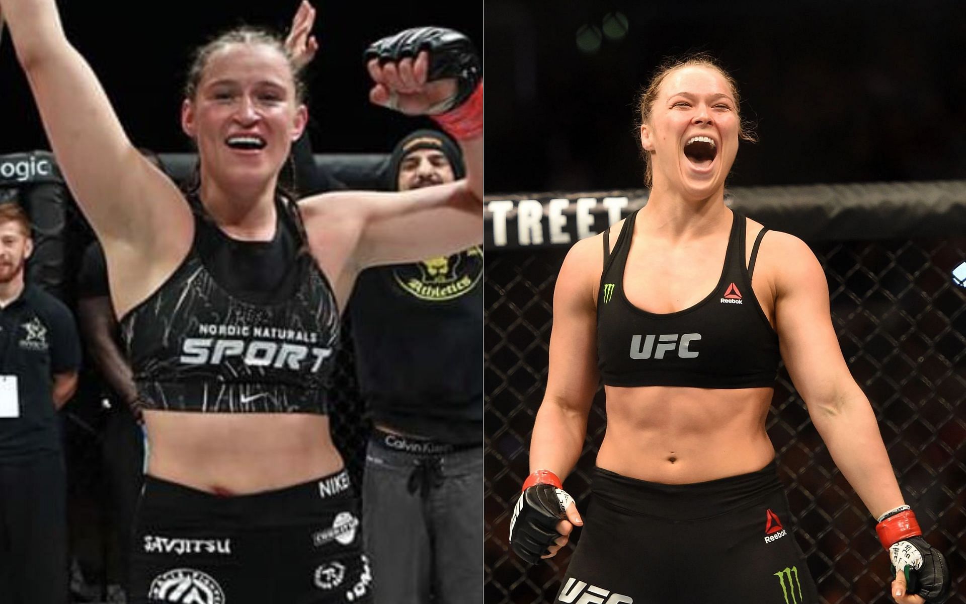 Chelsea Chandler (left) and Ronda Rousey (right) [Image Credit: Getty and @chelseachandler209 on Twitter]