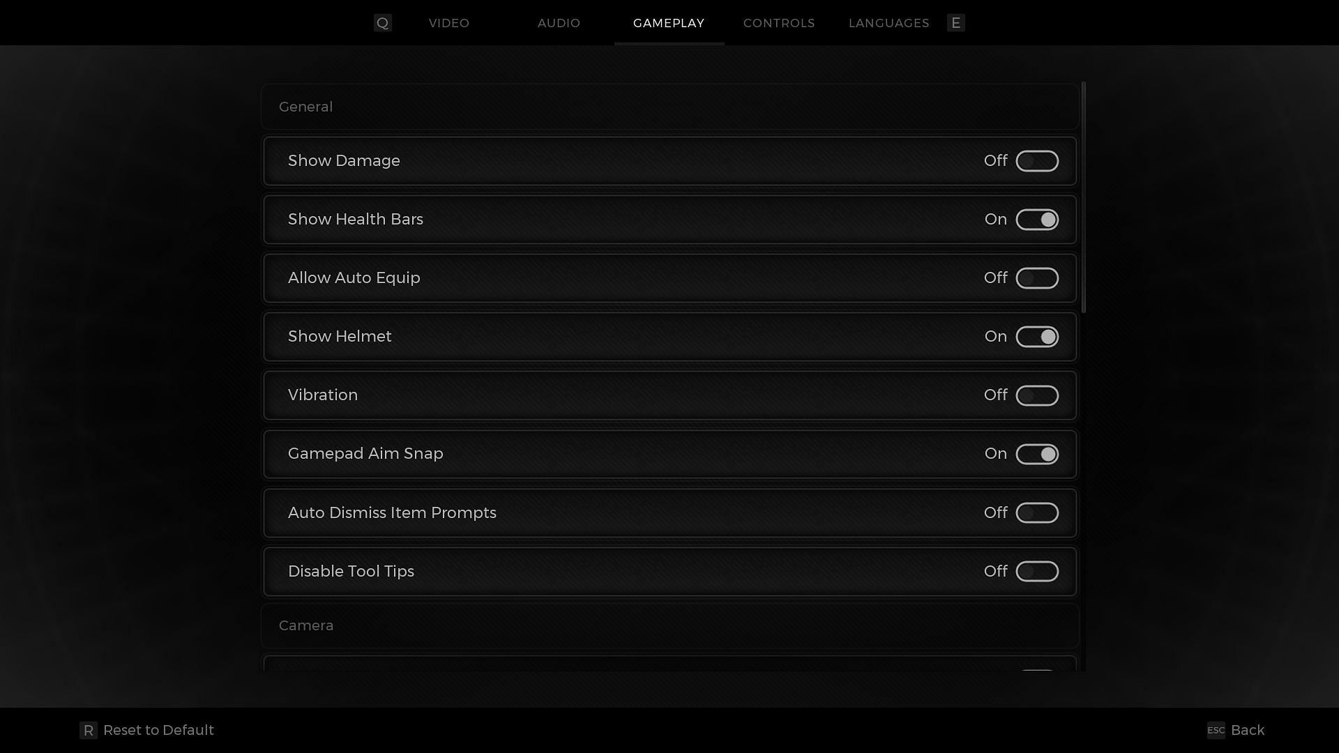 Gameplay settings for Remnant 2 (Image via Sportskeeda)