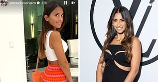 Lionel Messi's wife Antonela Roccuzzo stuns in white crop top and multi-coloured palazzo pants