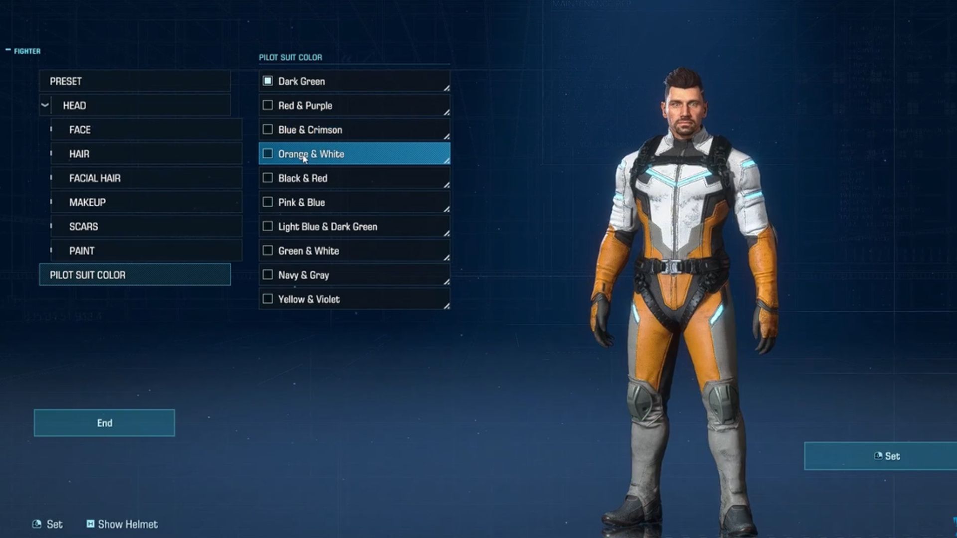 Pilot Suit color options (Image via Capcom)