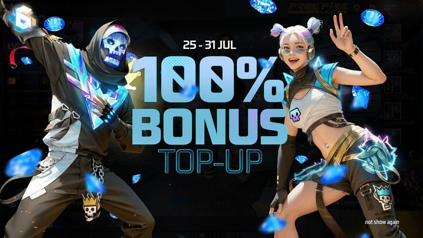 Free Fire MAX 100% Bonus Top-Up event: How to get double diamonds