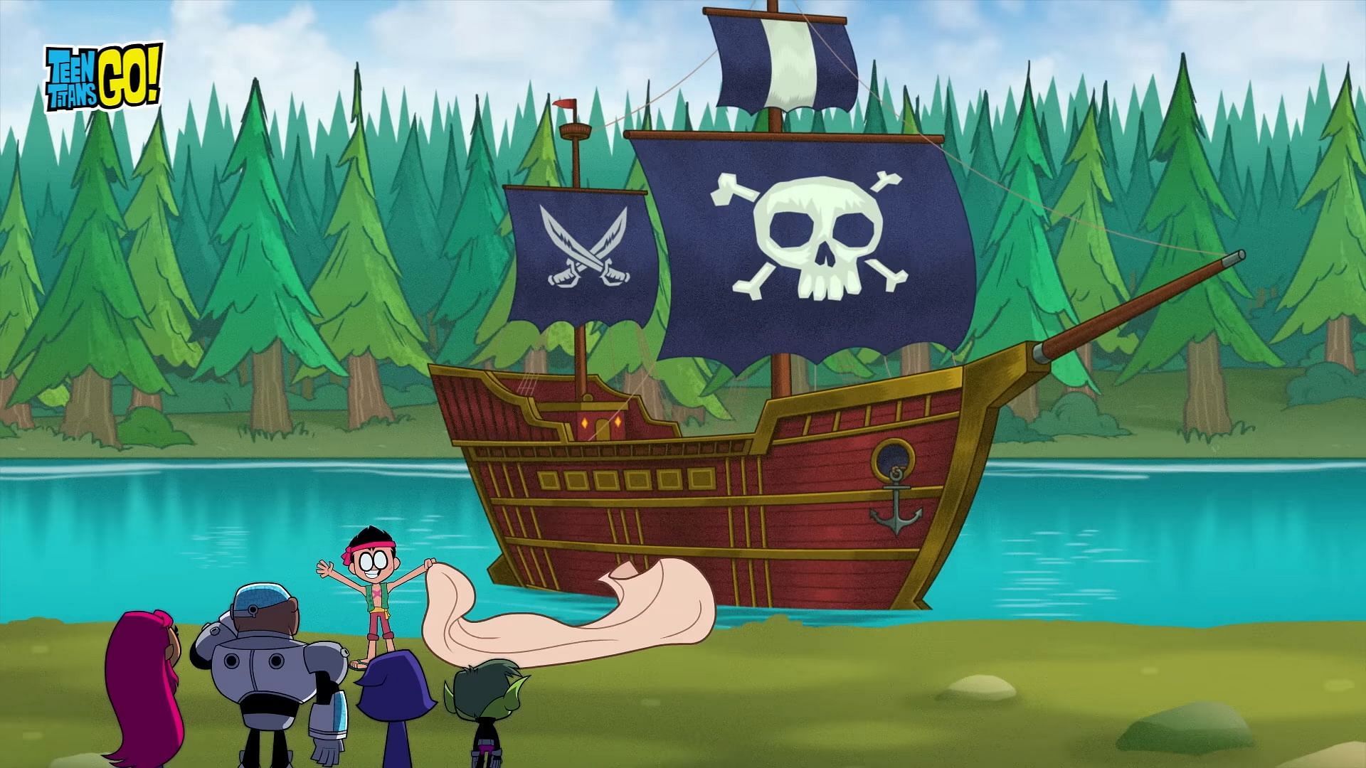 Robin shows his pirate ship (Image via DC Entertainment)