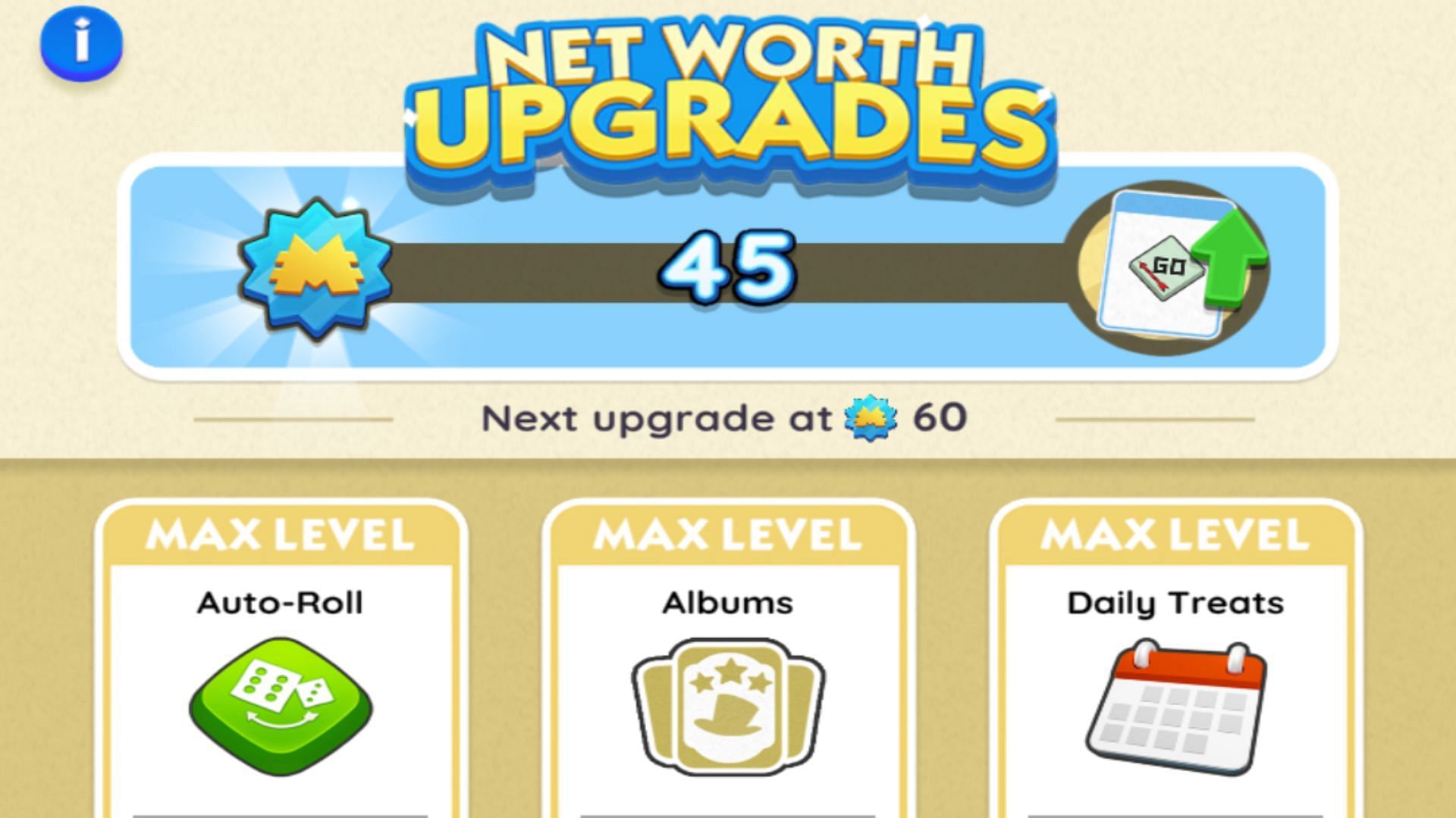 Various upgrades are available as you increase your net worth in the game (Image via Scopely)