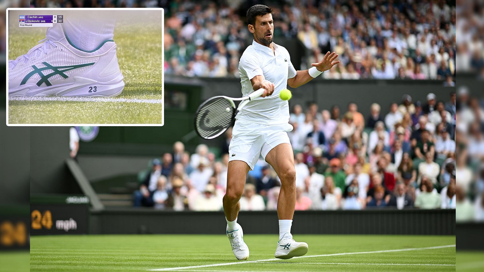 Novak Djokovic shows off special sneakers celebrating historic 23rd Grand Slam title during Wimbledon 2023