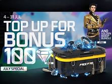 Free Fire July Top-Up event: Get free additional diamonds and Golden Bebop bundle (MAX version)