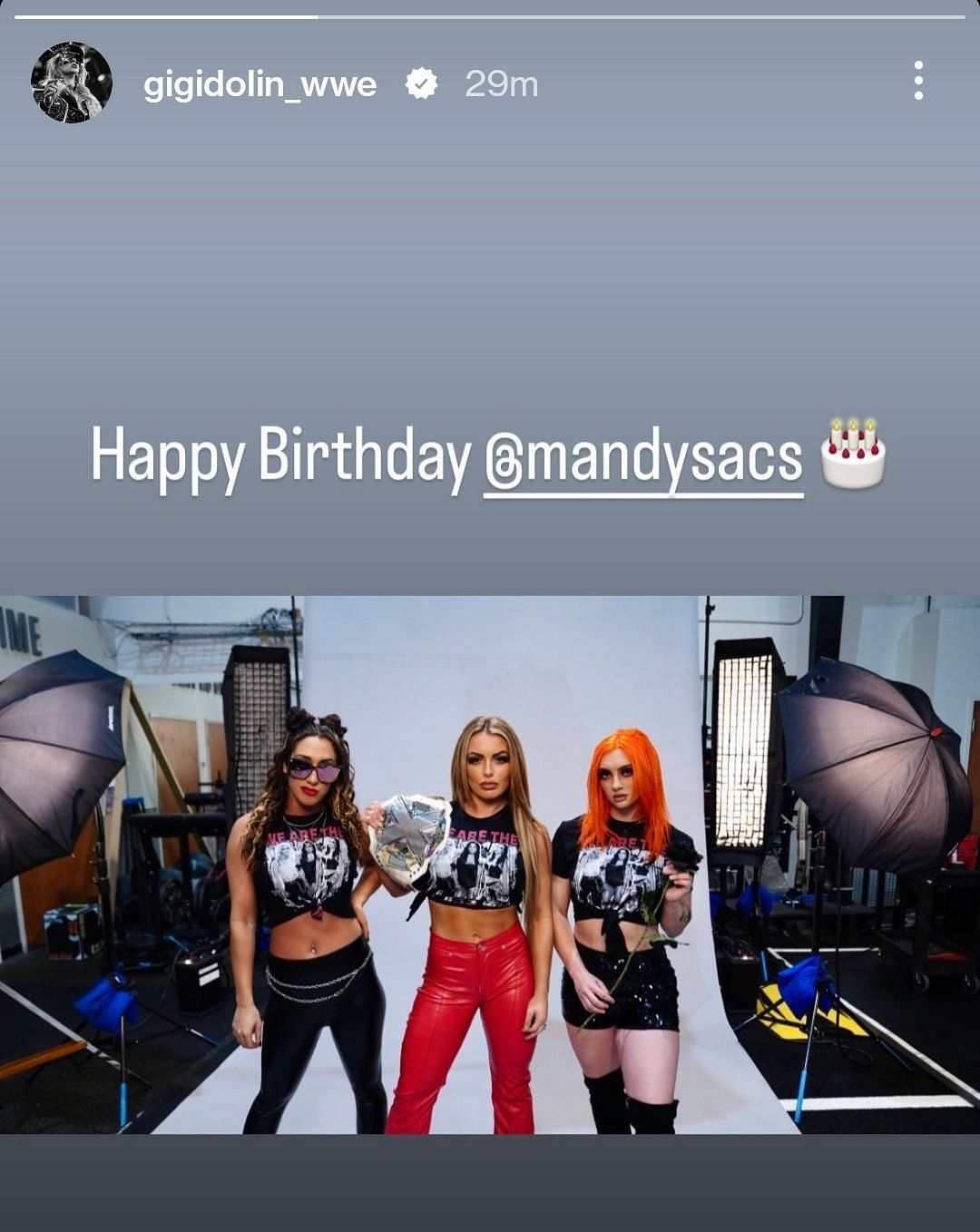Gigi wishes Mandy a happy birthday