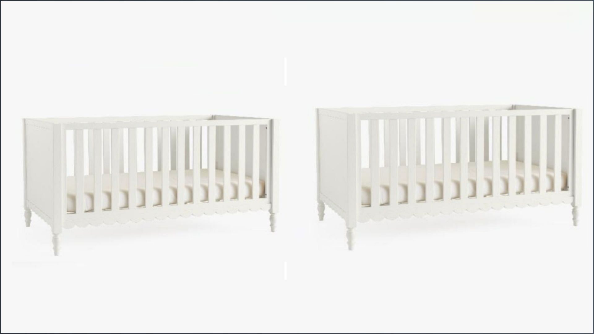The recalled Kids Penny Convertible Cribs may pose laceration risks to small children and babies (Image via Consumer Products Safety Commission)
