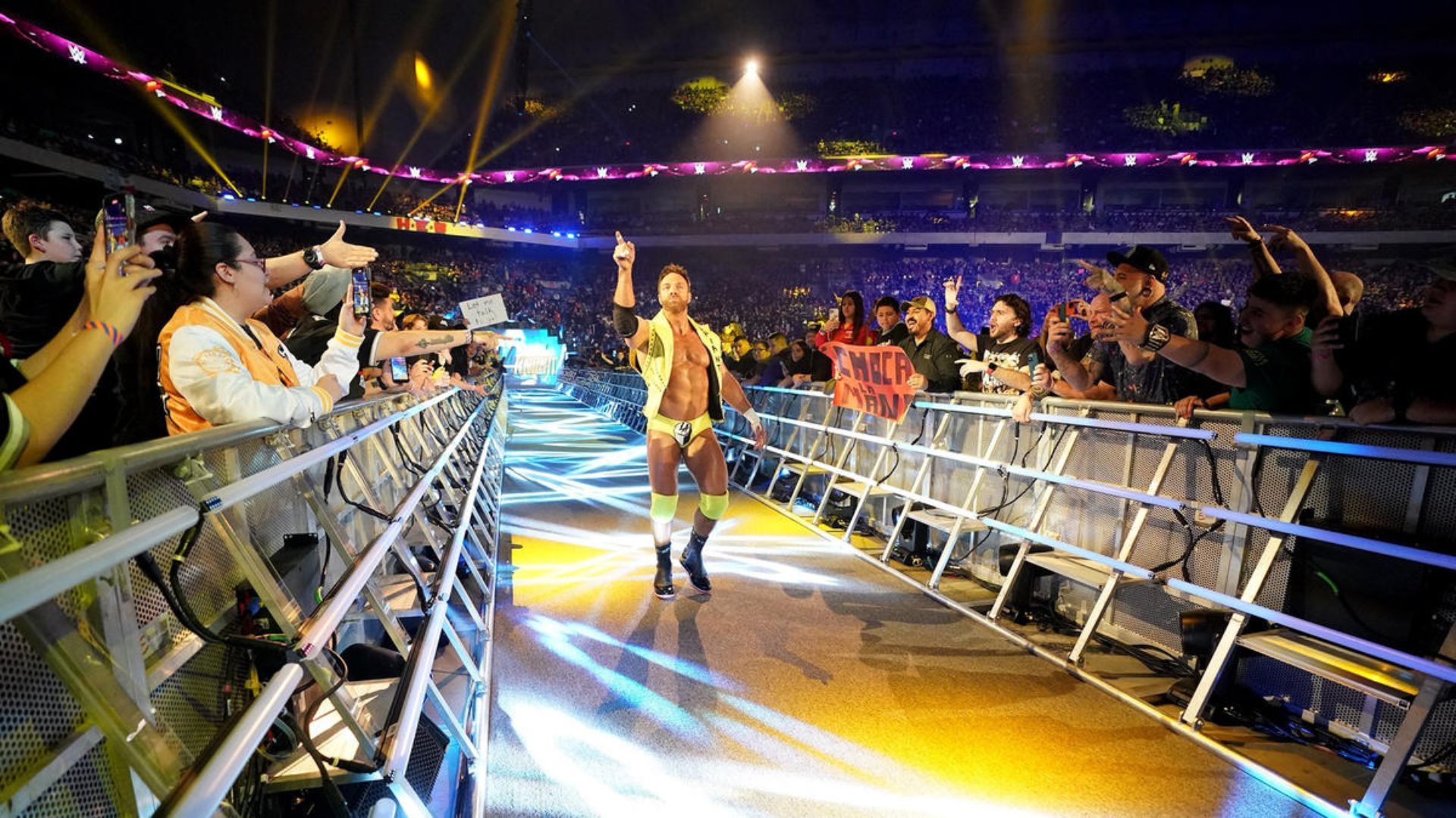 LA Knight making his entrance. Image Credits: wwe.com 