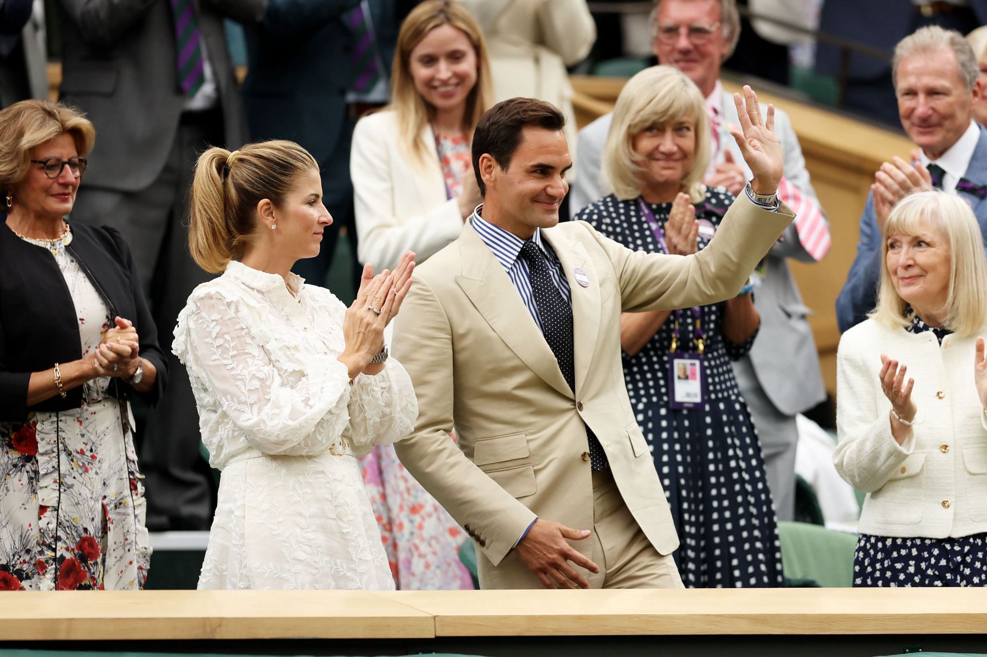 Roger and Mirka Federer at the 2023 Wimbledon Championships