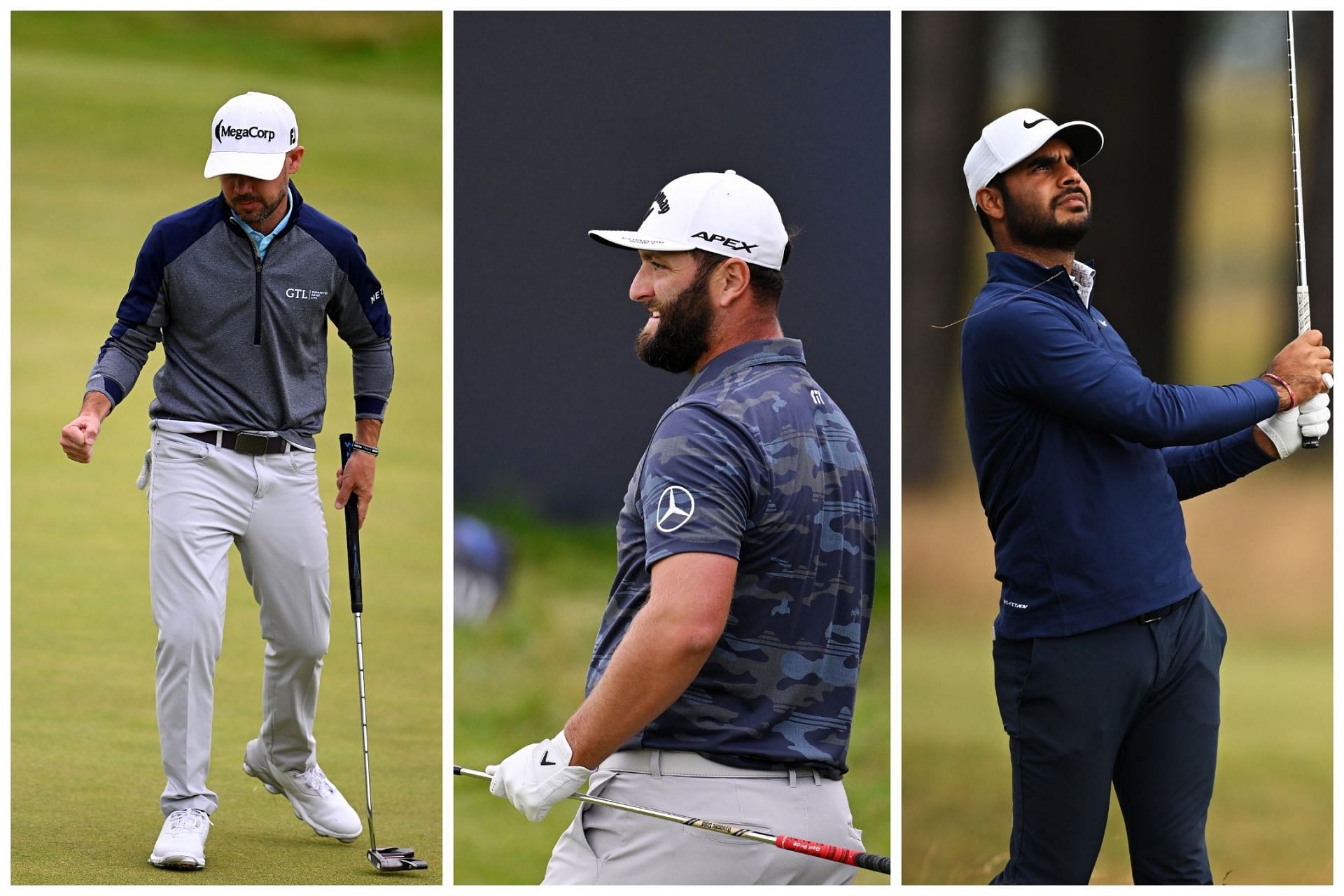 Brian Harman, Jon Rahm and Shubhankar Sharma during the 151st Open