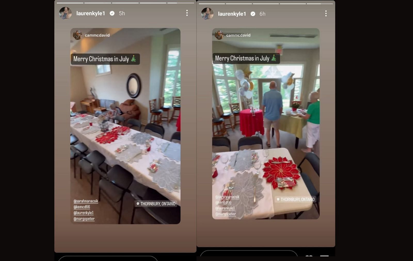 Lauren Kyle took to Instagram Stories to share glimpses of their Canada Day celebration.