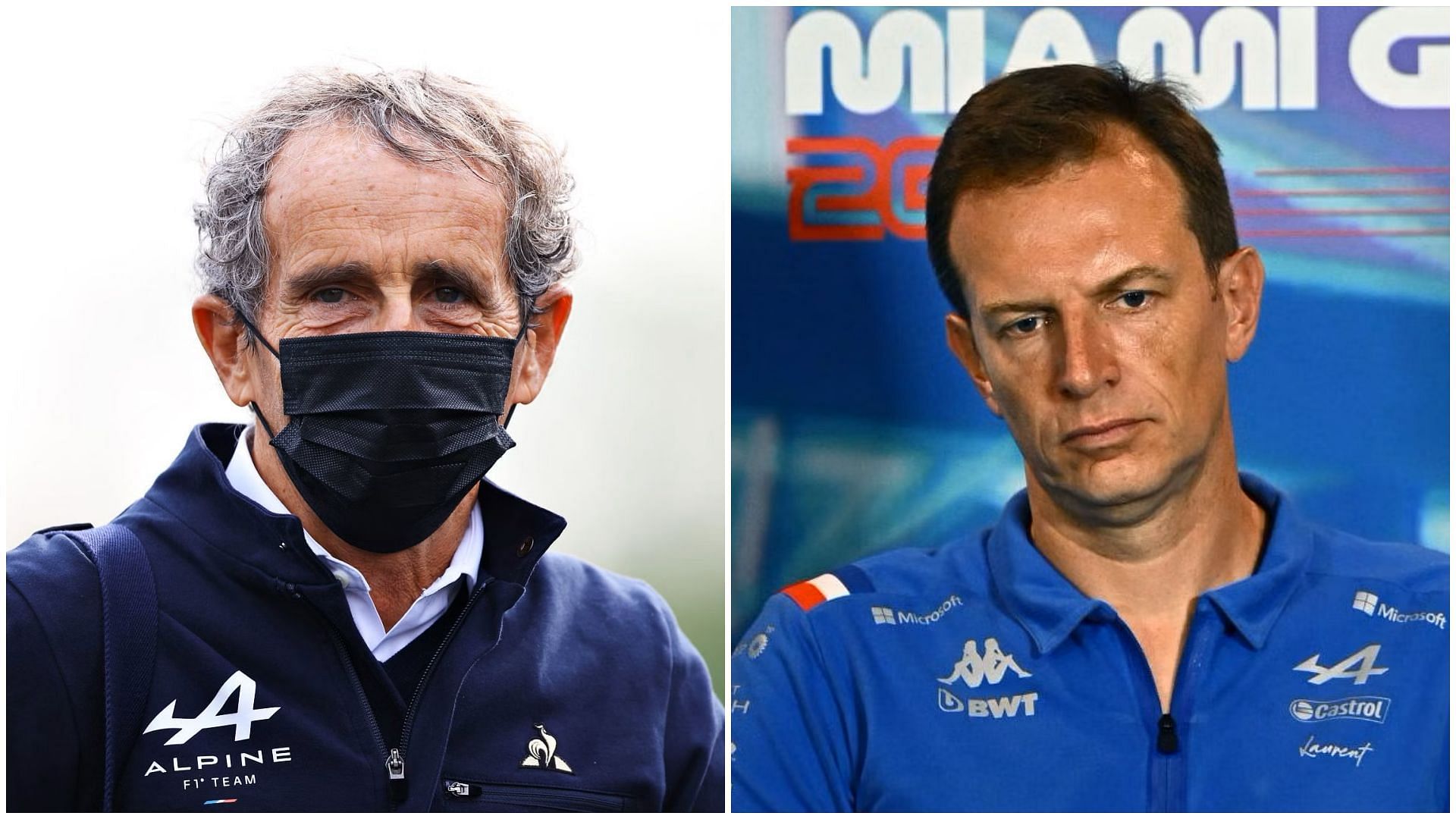 Alain Prost (L) and Laurent Rossi (R) (Collage via Sportskeeda)