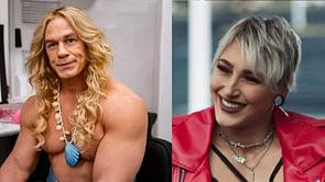 Rhea Ripley reacts to John Cena's look in Barbie