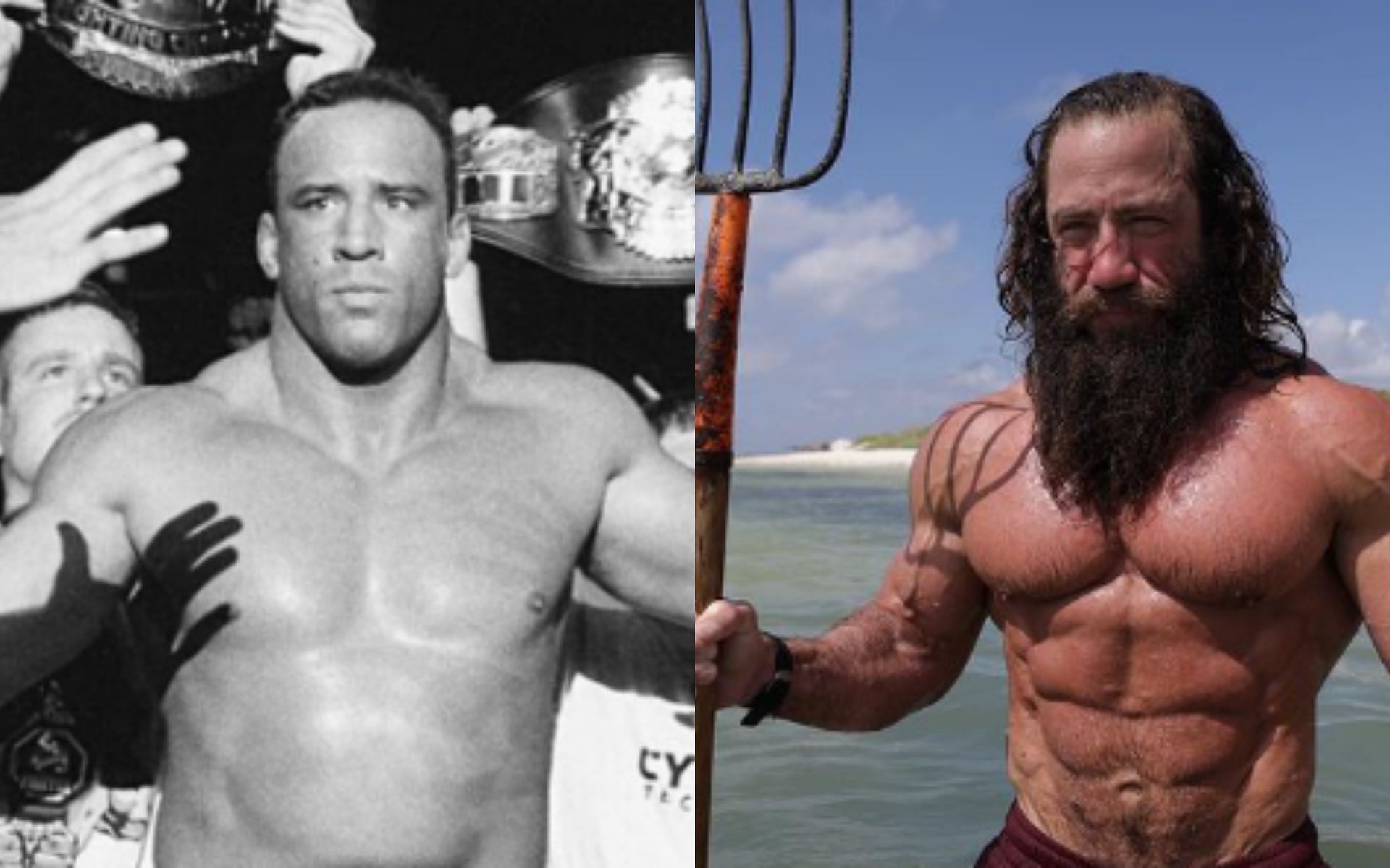 Mark Coleman on the left and Liver King on the right [Image source: @markcolemanmma on Twitter and @liverking on Instagram]