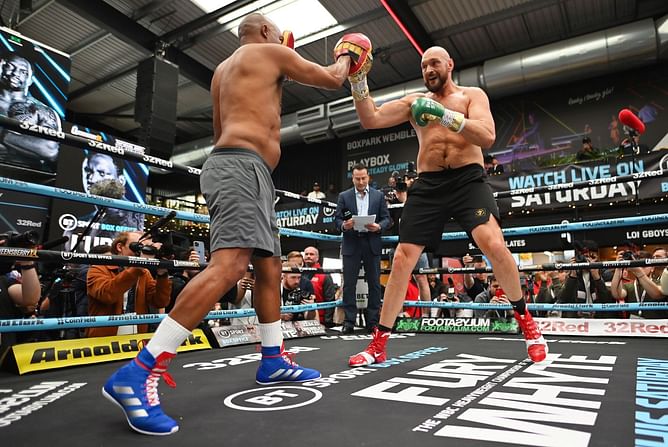 WATCH: Tyson Fury smashes pads amid rumors of Francis Ngannou exhibition