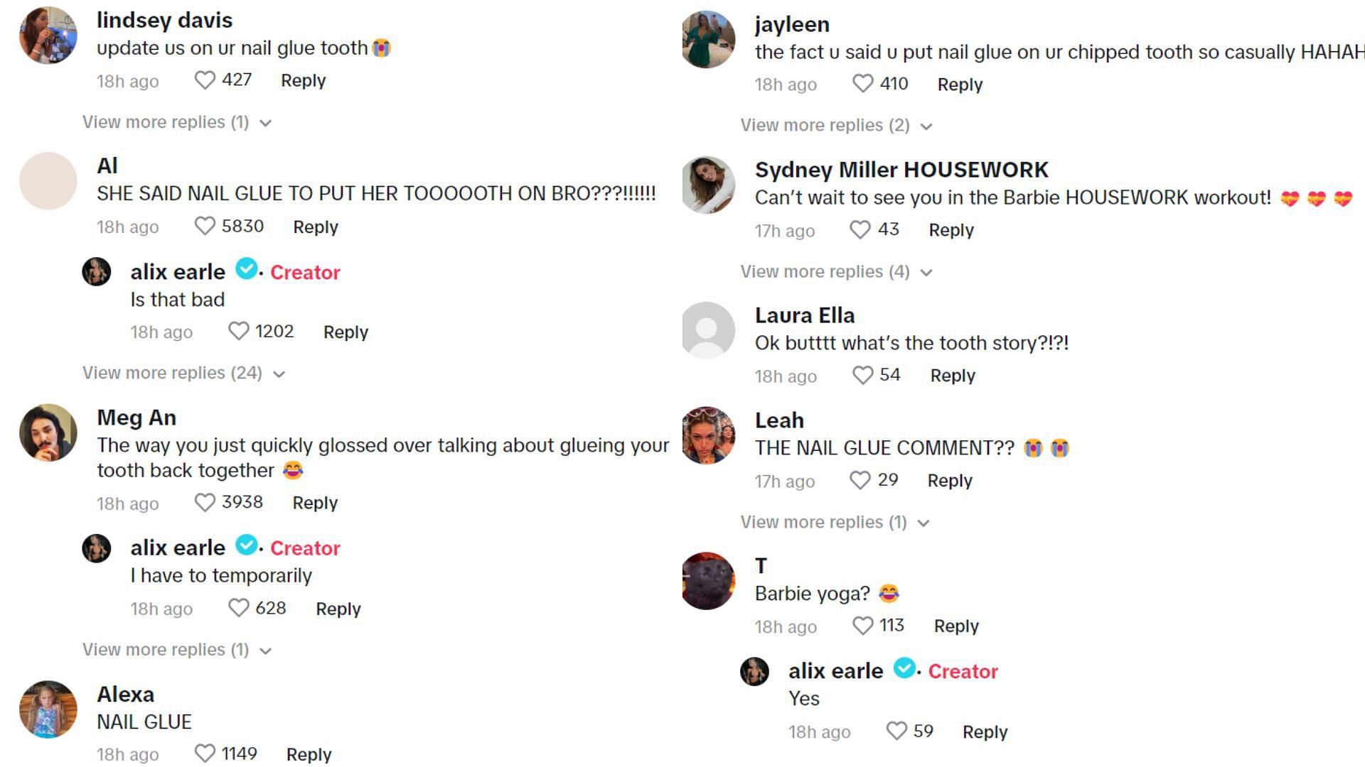 These were fans&#039; comments under Alix Earle&#039;s TikTok video.