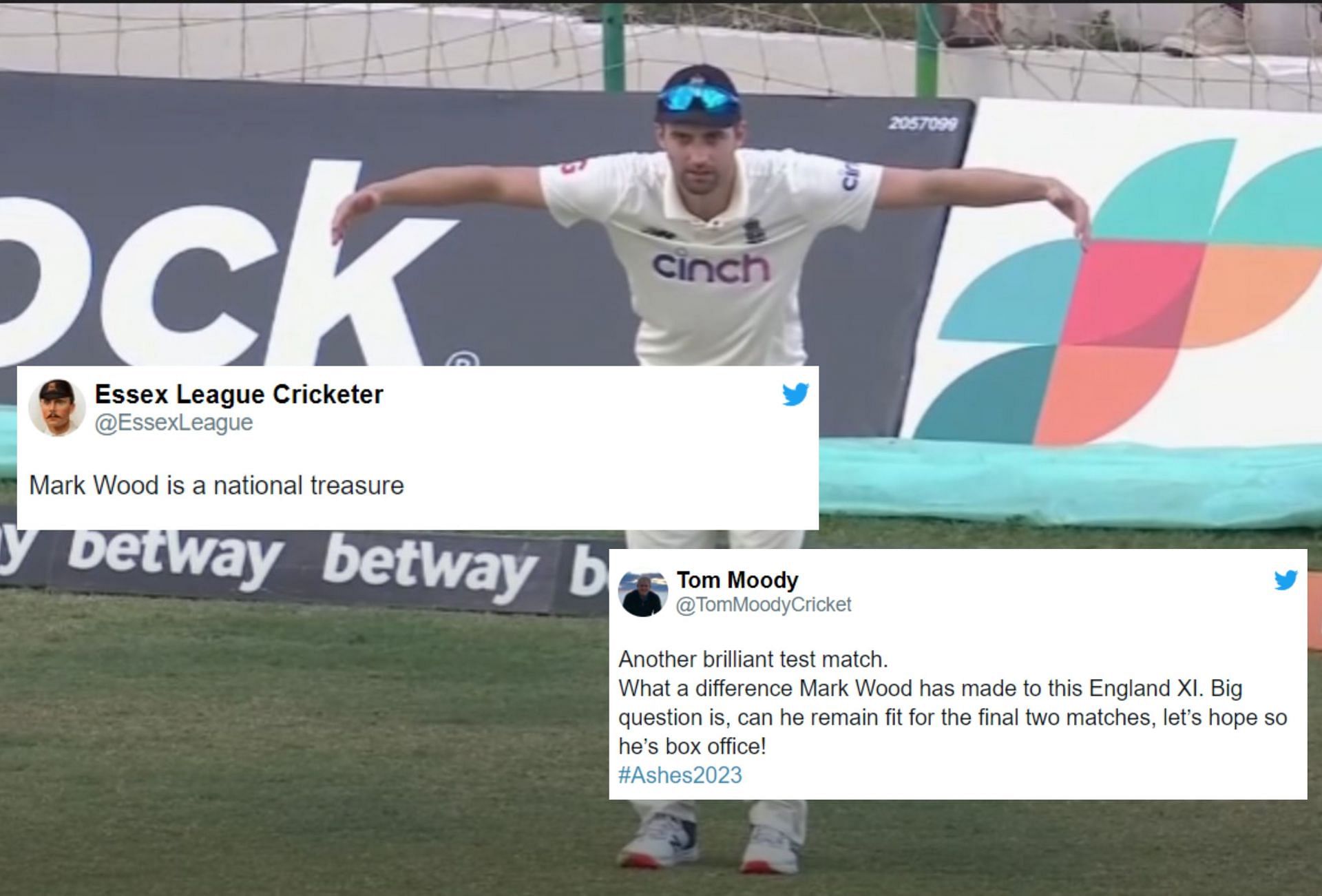 Fans praise Mark Wood for his brilliant performances in 3rd Test. 