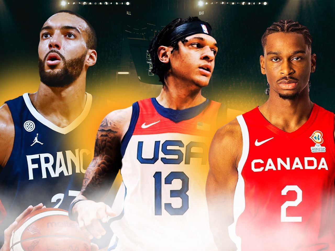 2023 FIBA Basketball World Cup - Paolo Banchero, Rudy Gobert, Shai Gilgeous-Alexander