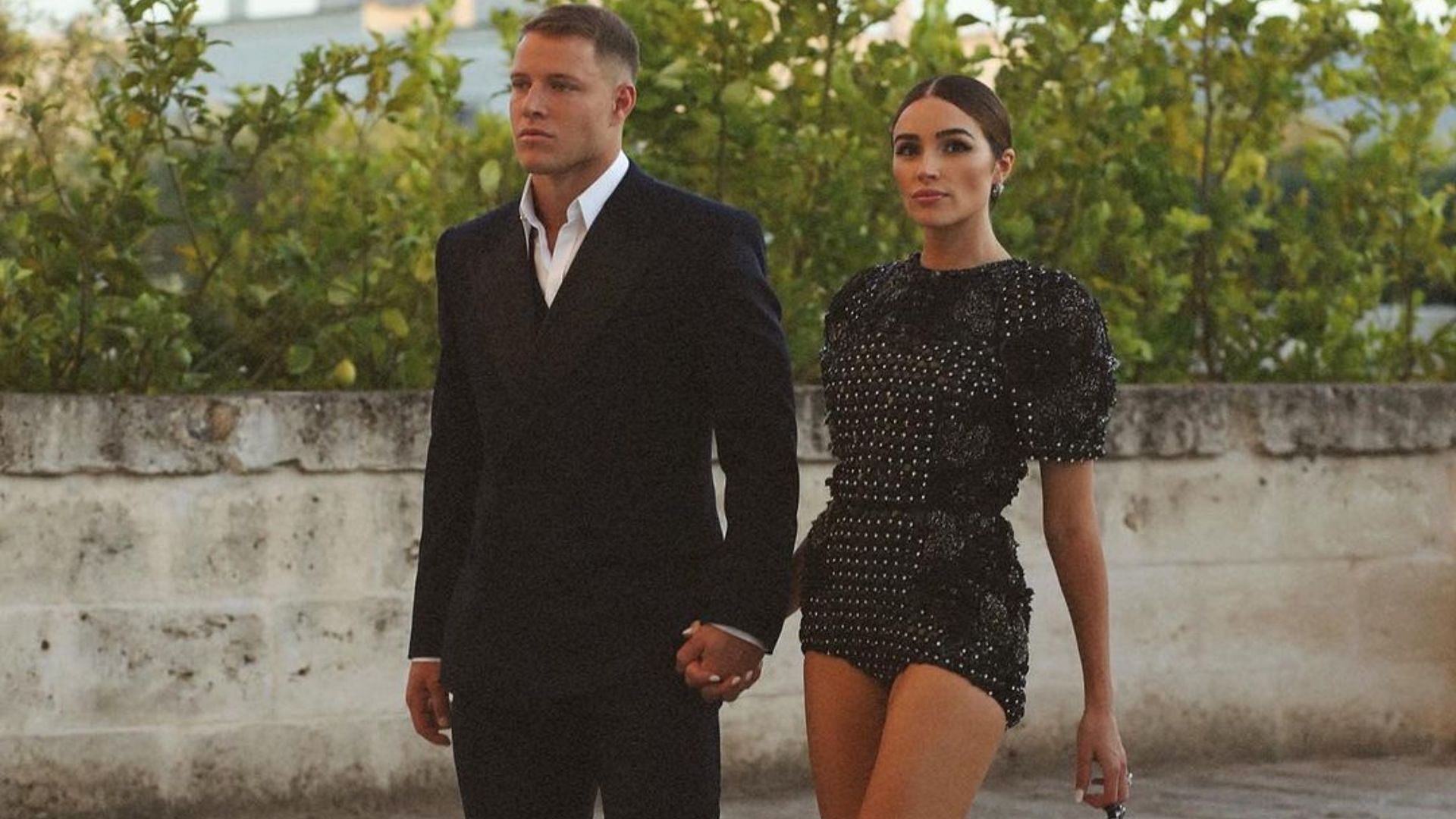 Christian McCaffrey and Olivia Culpo look like professional model at Dolce &amp; Gabbana