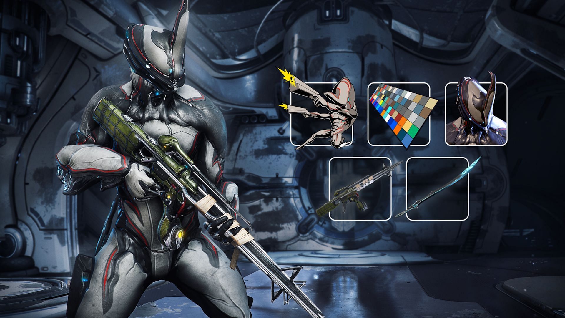 Excalibur Warframe with Avalon helmet