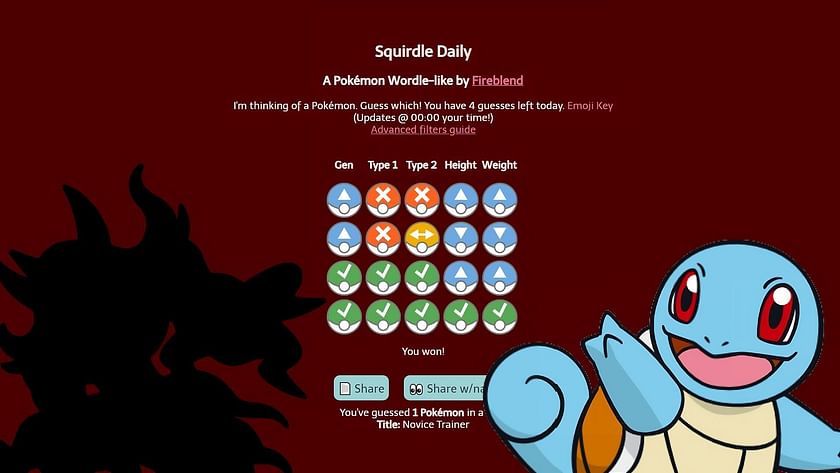 Pokémon meets Wordle with 'Squirdle' where you have guess the monster